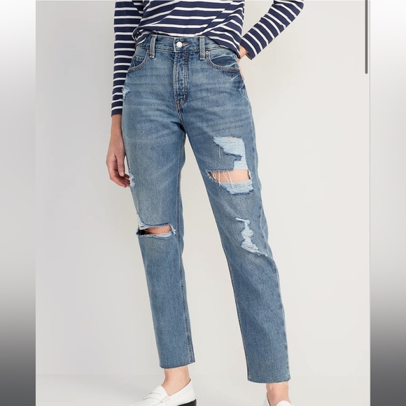 Straight leg ripped jeans - Picture 1 of 5